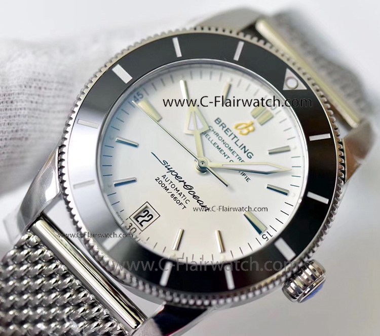 GF Grade 1 Breitling Superocean Heritage II White Face Watch